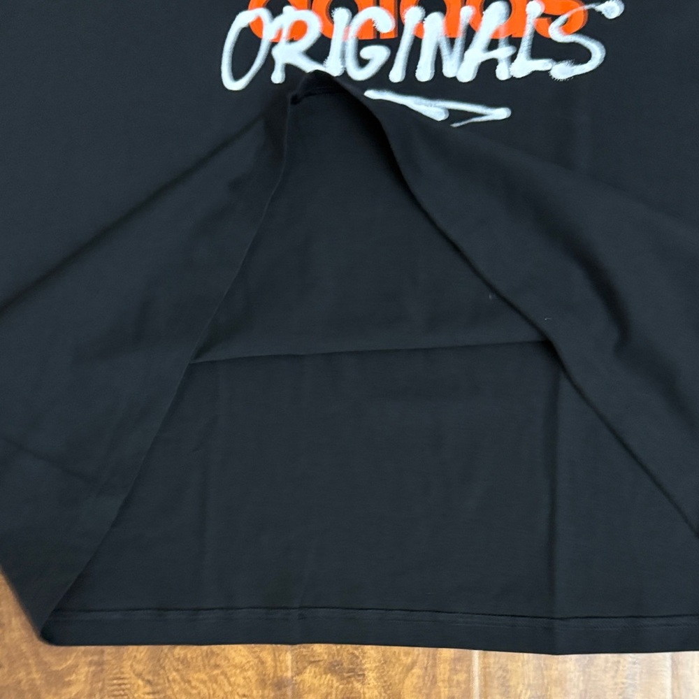adidas Originals Black Tee with Orange Trefoil and White Script Size XXL - Picture 8 of 11